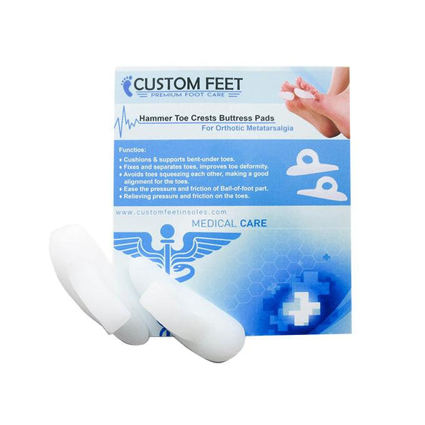 Hammer Toe Crests Buttress Pads - For Orthotic Metatarsalgia - Custom Feet Insoles