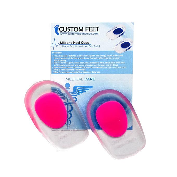 Silicone Heel Cups - Plantar Fasciitis and Heel Pain Relief - Custom Feet Insoles
